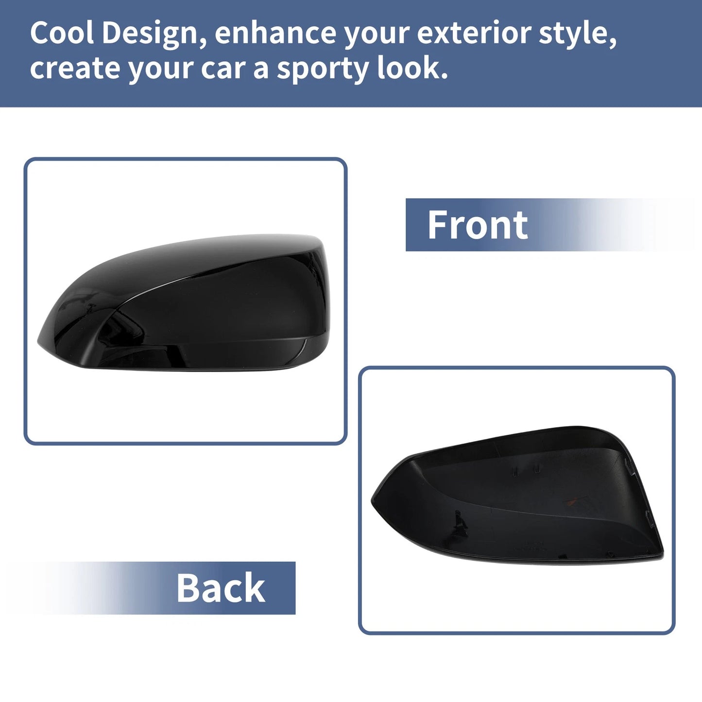 Left Side Mirror Cover Cap for Toyota RAV4 (2019–2023) Gloss Black