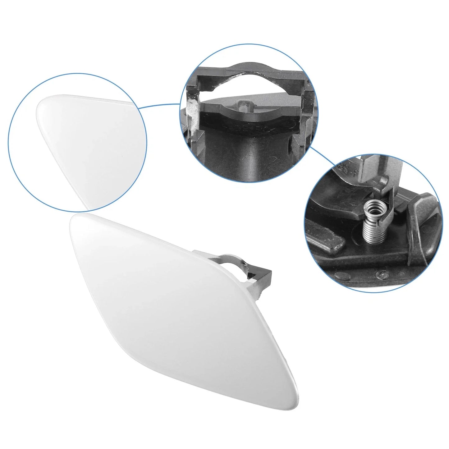 Front Right Bumper Headlight Washer Nozzle Cover Cap for BMW 328i White