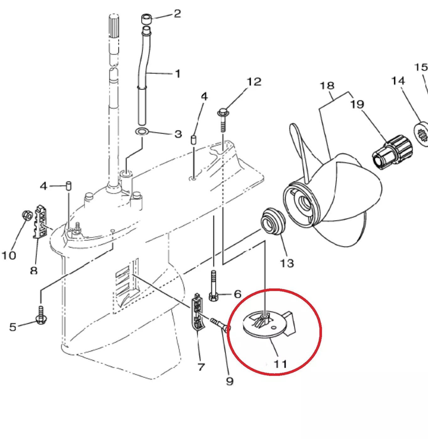 Zinc Trim Tab Anode for Yamaha Outboards (Counter Rotation)