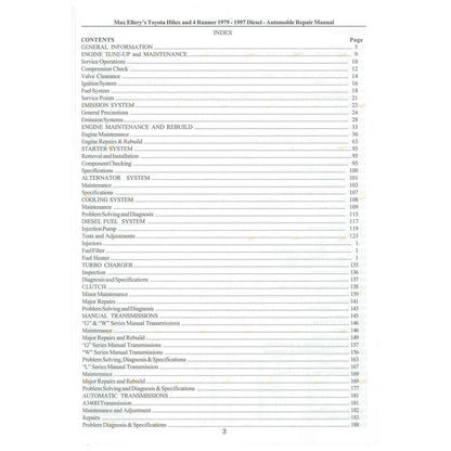 Workshop Repair Manual for Hilux 4x4 2.8L (1984–1997)