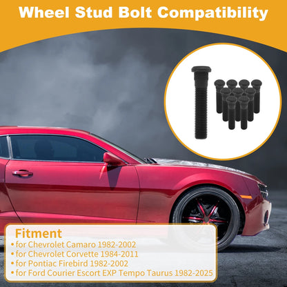 10 pcs M12x1.5 Wheel Lug Stud for Chevrolet Camaro (1982–2002) No.1007713 Black
