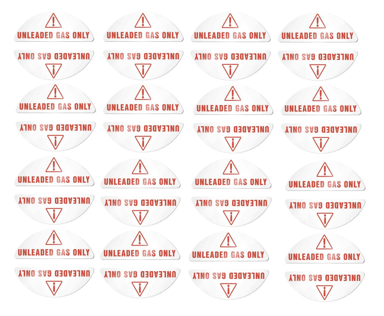 Unleaded Gas Only Fuel Cap Stickers for Cars (Weatherproof, Round)