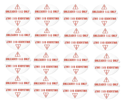Unleaded Gas Only Fuel Cap Stickers for Cars (Weatherproof, Round)