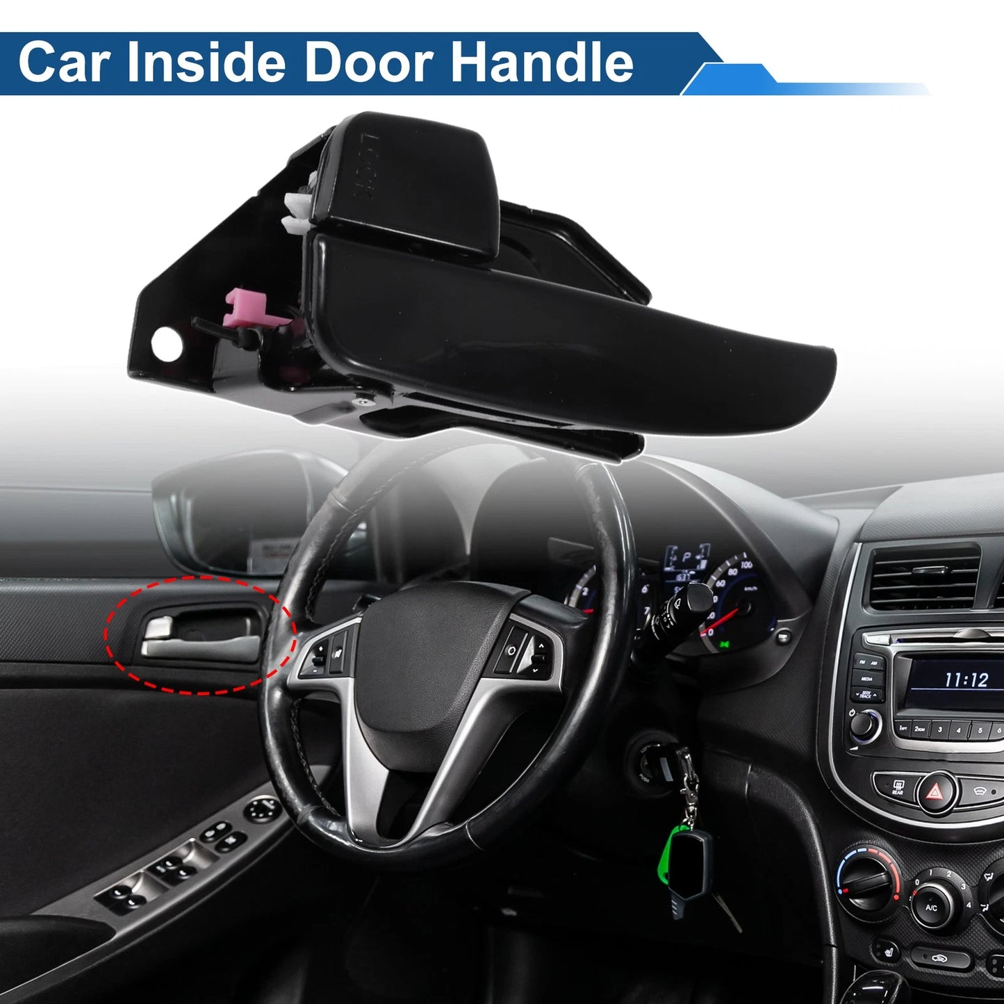 Front Passenger Side Interior Door Handle for Hyundai Sonata (2001–2005) No. 826103D000