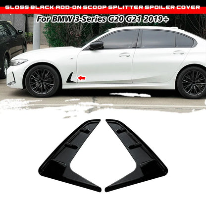 Gloss Black Add-On Side Fender Vent Duct Trims for BMW 3-Series G20 G21