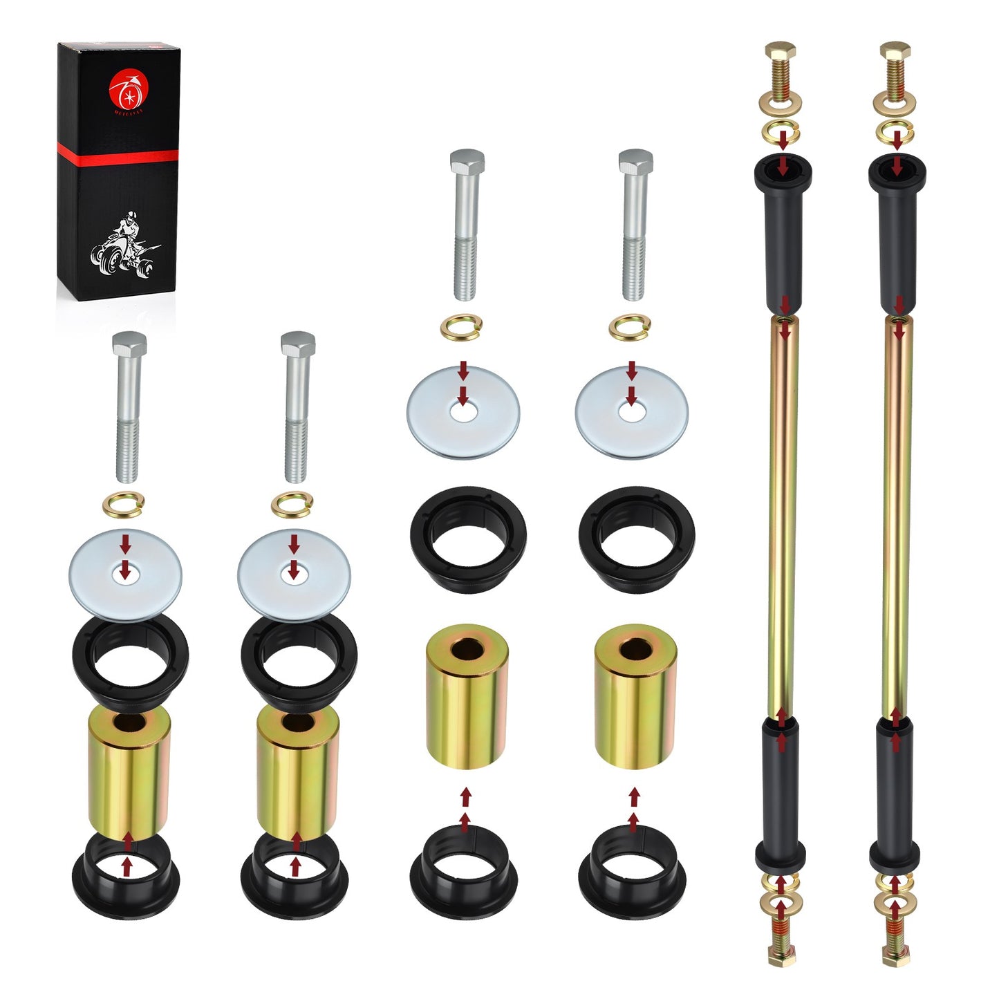 Rear Lower A-Arm Shaft Bushing Bolt Kit for Polaris Sportsman 800 (2005–2010)