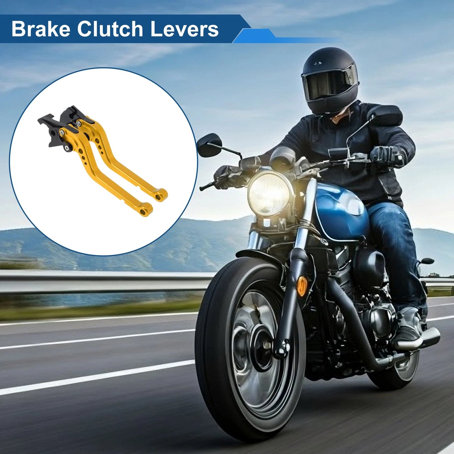 Short Brake Clutch Levers for Suzuki GSXR600 (1997–2003) Gold Tone 1Pair
