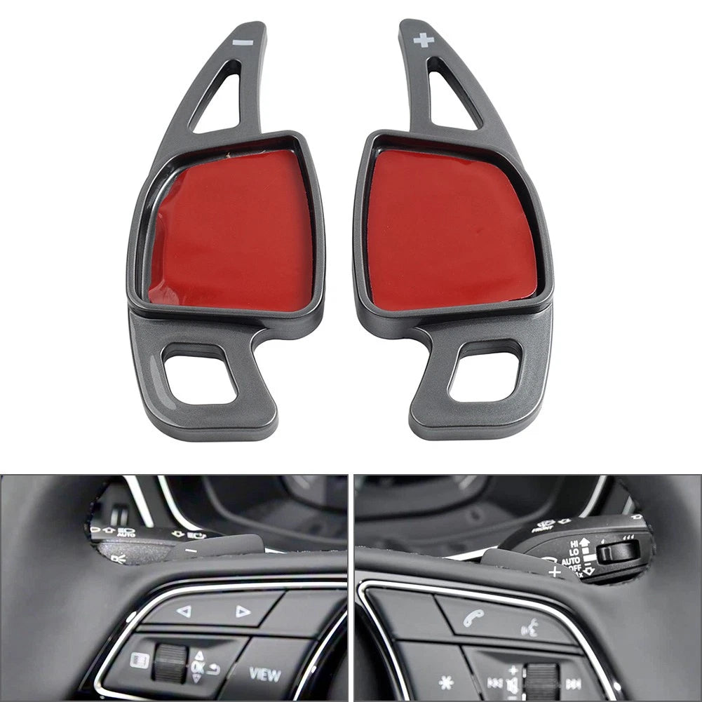 Set of 2 Red Steering Wheel Shift Paddle Shifter Extensions for Audi A3 A4 A5 A6 A7 S4 S5 S7