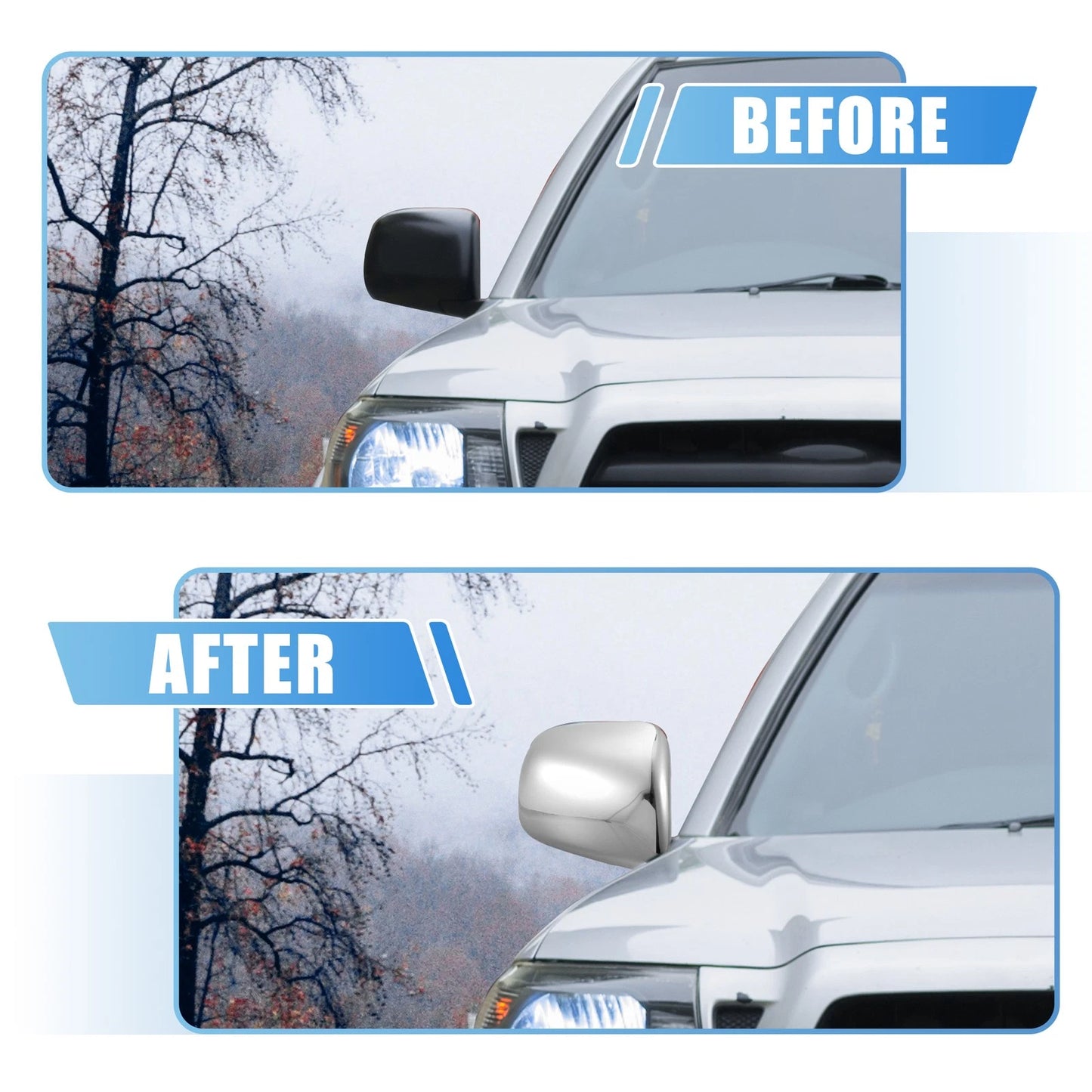 Set of 4 Chrome Plated Mirror Cover Door Handle Covers for Toyota