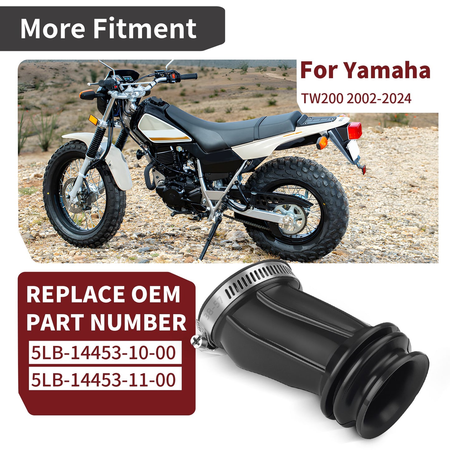 Intake Hose Boot for Yamaha TW200 (2002–2024)