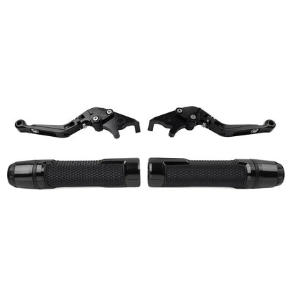 CNC Black Extendable Brake Clutch Lever Grip Set for Honda VFR1200 (2010-2016)