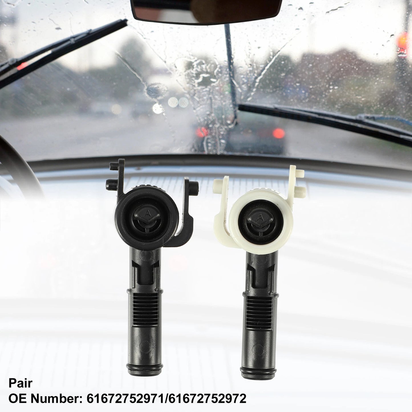 1 Pair Headlight Washer Nozzle for Mini Cooper (2002–2008) No. 61672752971