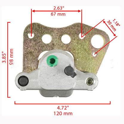 Front Brake Calipers with Pads for Polaris Sportsman 335 400 500 600 700 (1998–2014)
