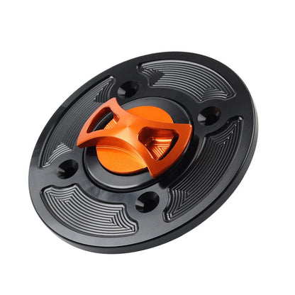 4-Hole Gas Fuel Tank Cap Cover CNC Orange for DUCATI Panigale V4/S/R (2018-2021)
