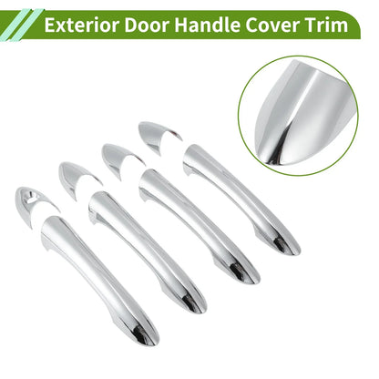 Exterior Door Handle Cover Trim for Hyundai Sonata (2011-2015) Silver Tone