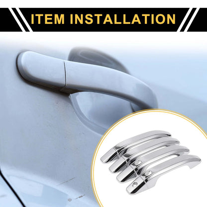 Set of 4 Exterior Door Handle Covers for GMC Yukon (Chrome Silver Tone)