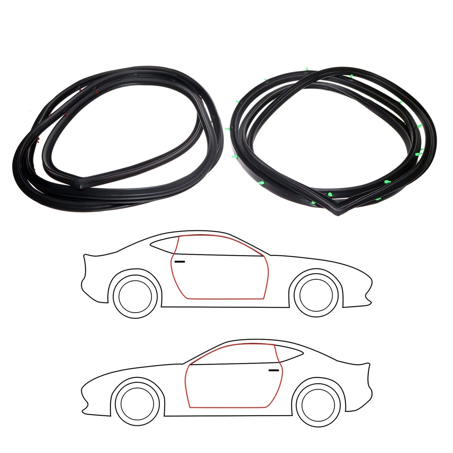 Set of 2 Door Weatherstrip Seals for Toyota Corolla (1966–1970)