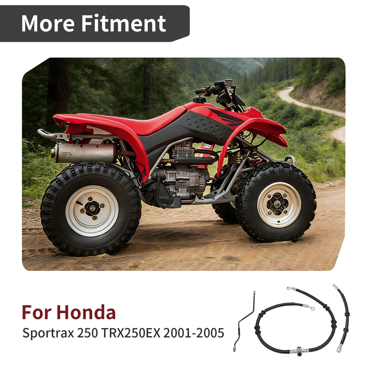 Front Brake Hose Line & Pipe Kit for Honda Sportrax 250 TRX250EX (2001–2005)