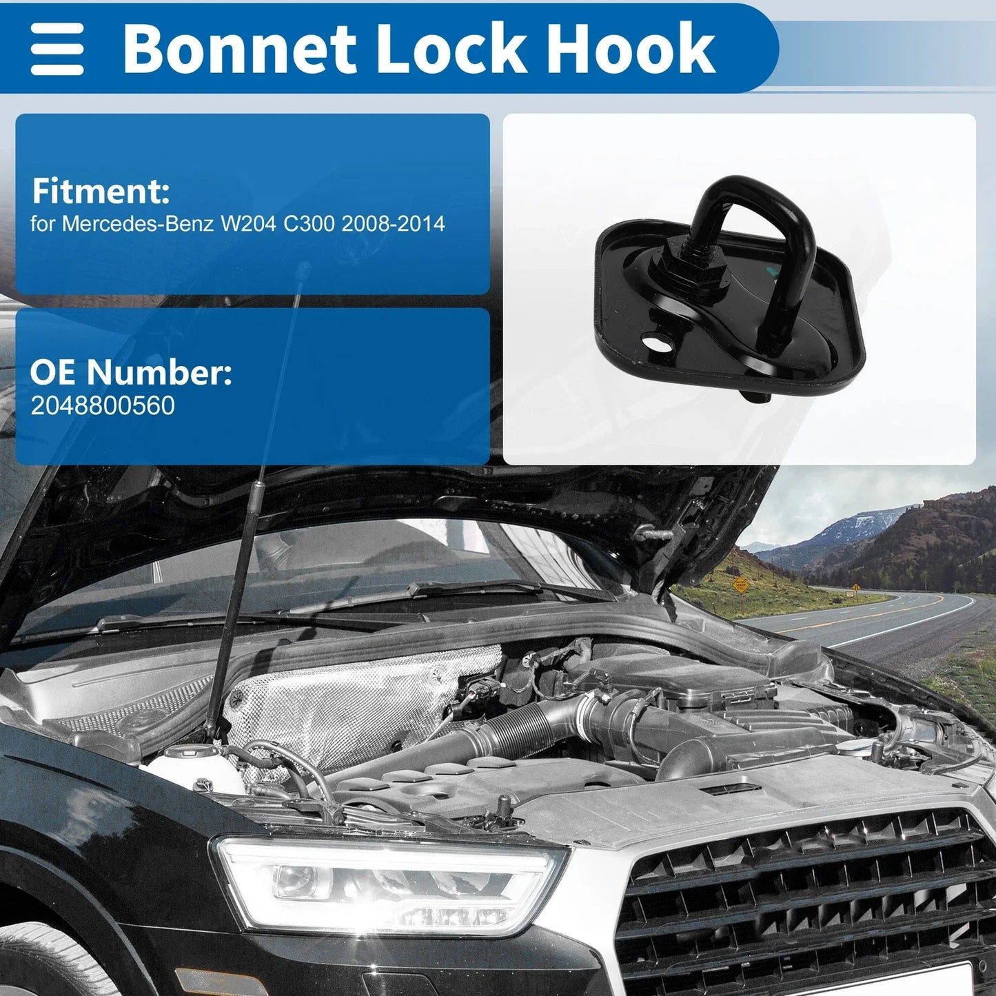 Hood Latch Assembly for Mercedes-Benz W204 C300 (2008-2014)