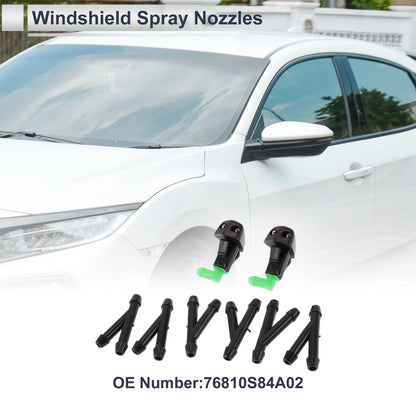 Washer Nozzle Set of 6 w/ Hose Connector for Honda (No. 76810S84A02)