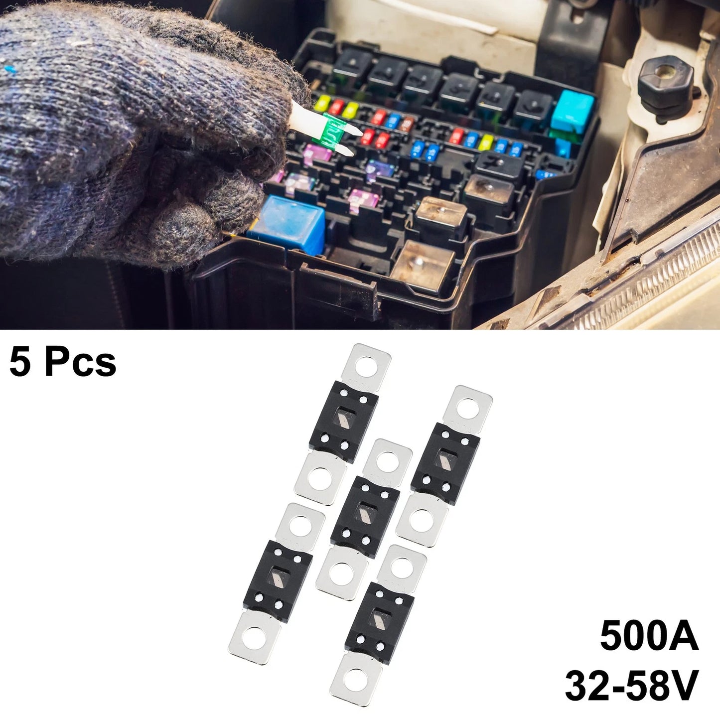 5pcs 500A 32V Fuse for Automotive Truck Motorcycle Boat (No Year Specified)
