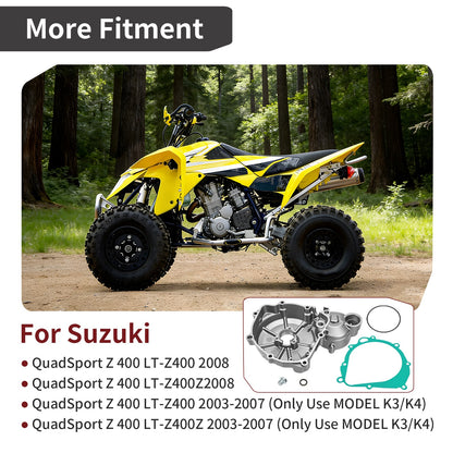 Stator Cover & Gasket for Suzuki QuadSport Z400 (2003–2008)