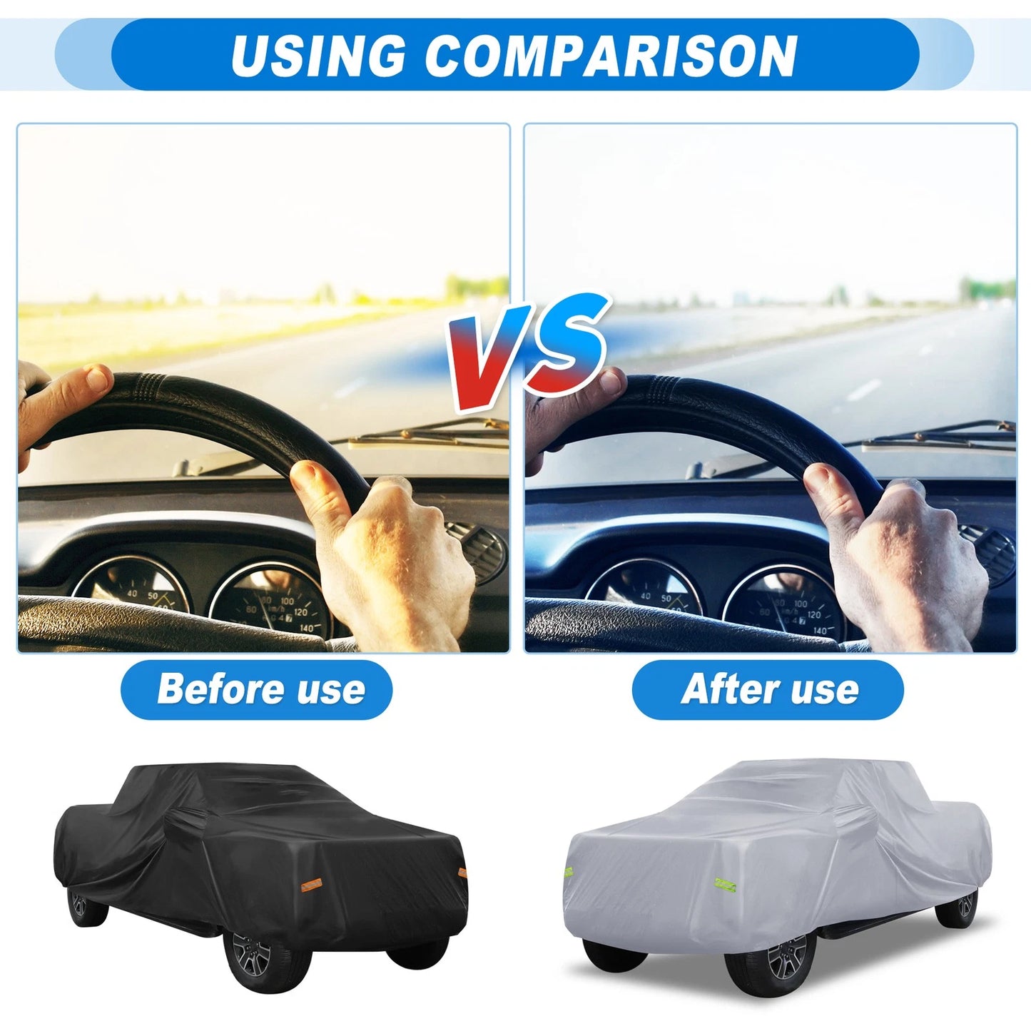 Waterproof Car Cover with Driver Door Zipper for Ford F150 Crew Cab