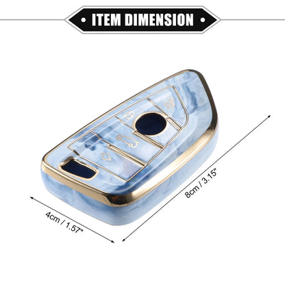 4 Buttons Remote Key Fob Cover for BMW 3-7 Series TPU Blue