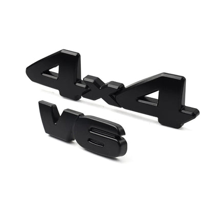V6 4x4 3D Tailgate Emblem Badge Overlays for Toyota Tacoma, 4Runner, Tundra