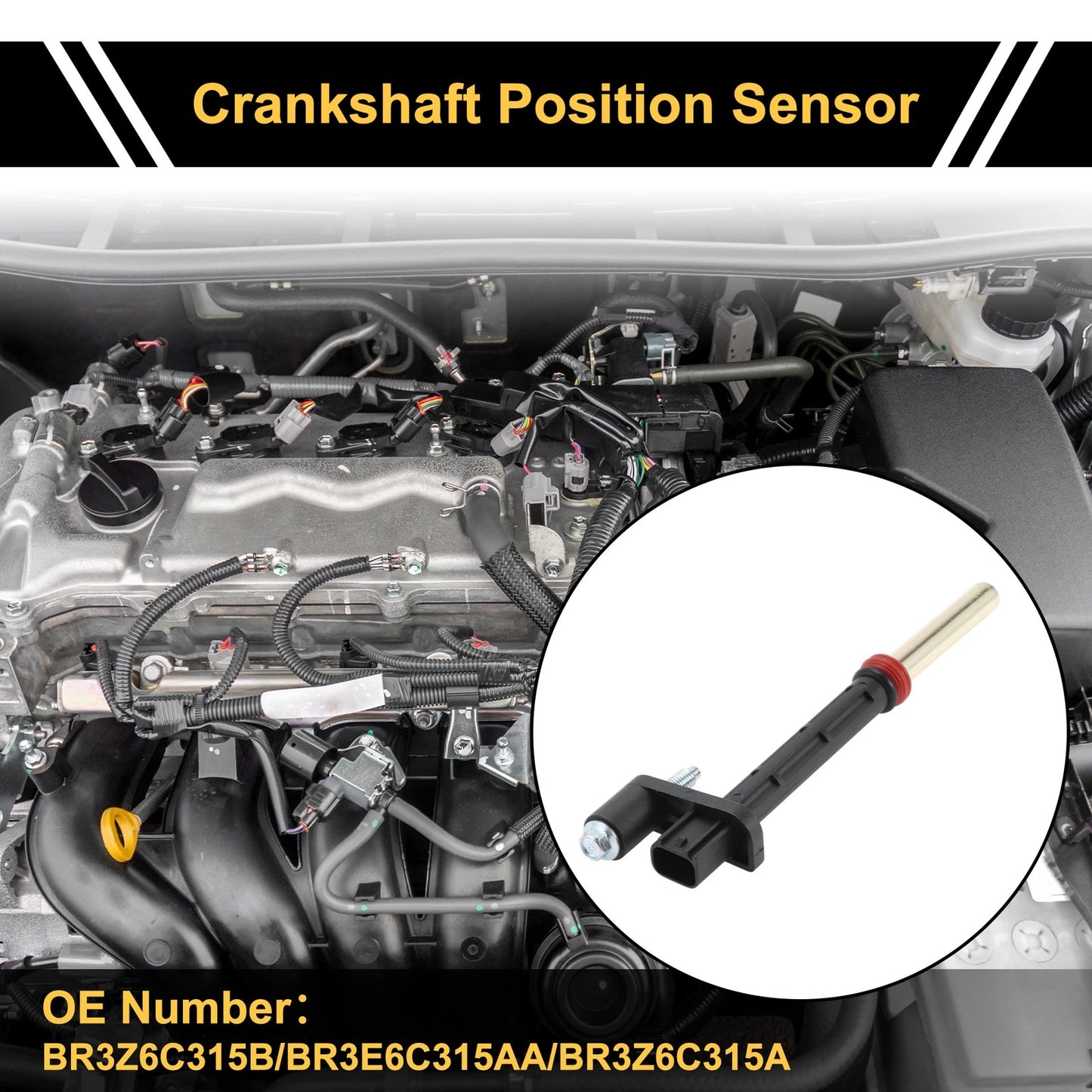 1 Pc Crankshaft Position Sensor No.BR3Z6C315B for Ford F-150 (2011–2017)