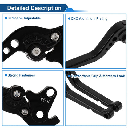 2X Adjustable Long Brake Clutch Levers for Honda RC51 (2000–2006) Black