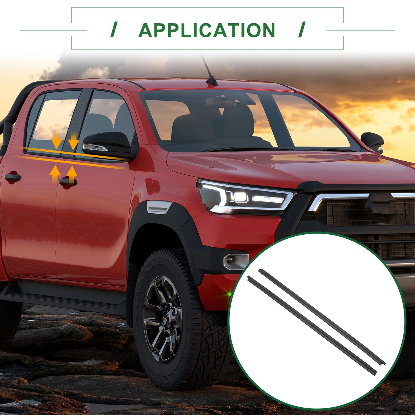 2X Front Left & Right Weatherstrip Window Seal for Toyota Hilux Vigo (2005–2014)