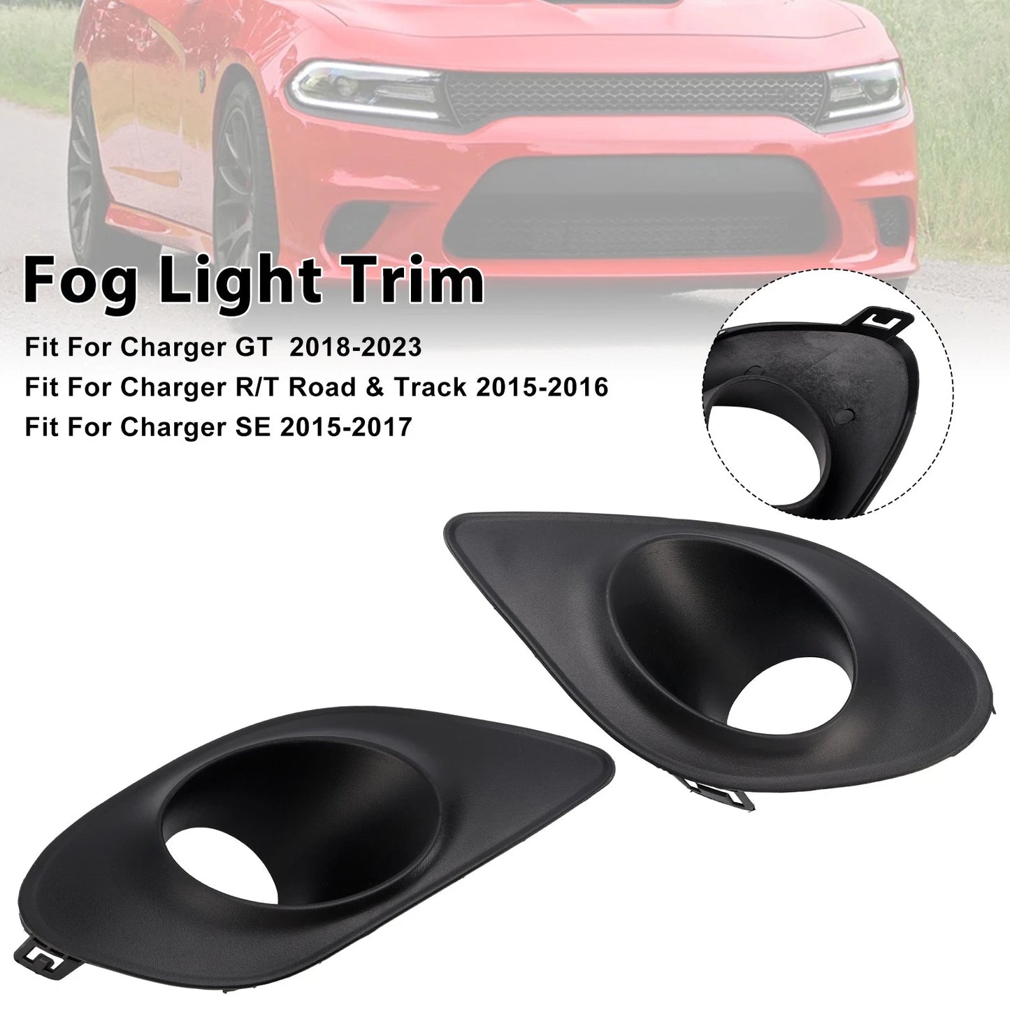 Set of 2 Fog Light Covers for Dodge Charger (2015–2022) 68280428AA