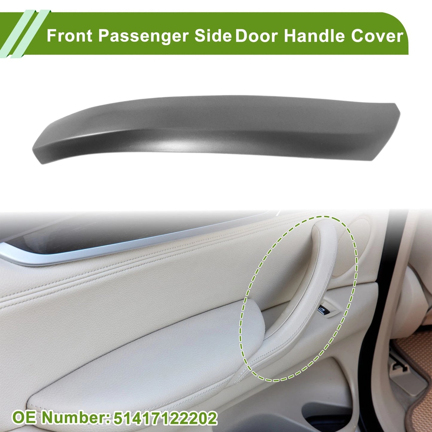 Door Panel Handle Pull Trim Cover for BMW X5 E53 (1999–2006) No. 51417122202