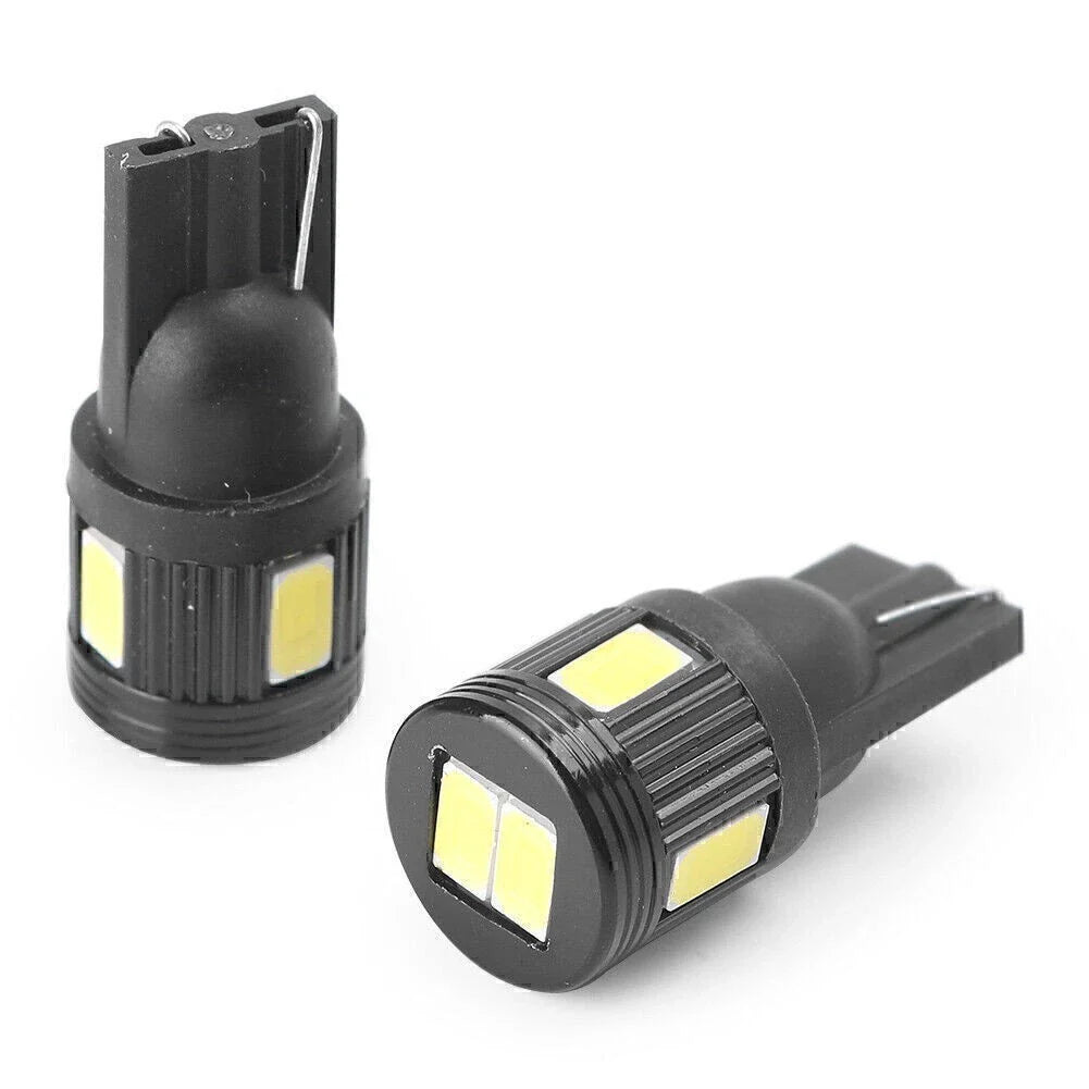 T10 5630 6 SMD LED Wedge Light Bulbs for Car - White Black Shell