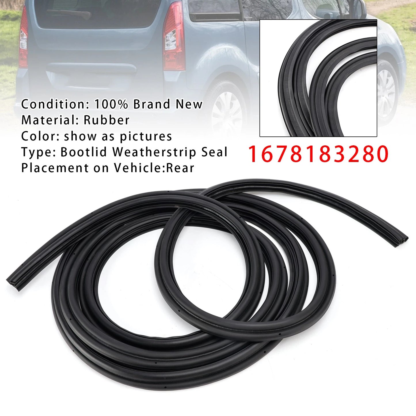 Rear trunk gasket 1678183280 for Citroen Berlingo (2008–2018)