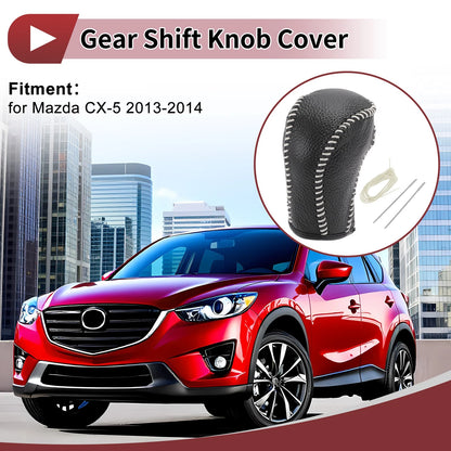 1Pc Gear Shift Knob Cover for Mazda CX-5 (2013–2014) Black Beige