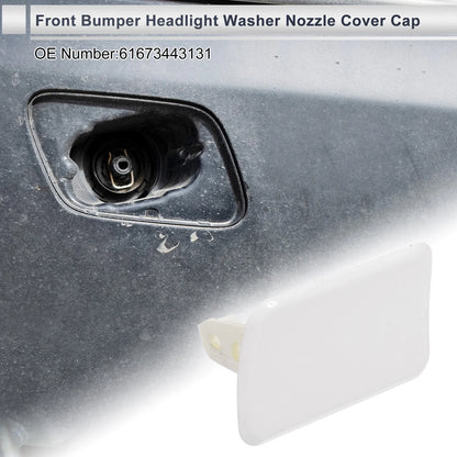 Left Front Bumper Headlight Washer Nozzle Cover Cap for BMW X3 White