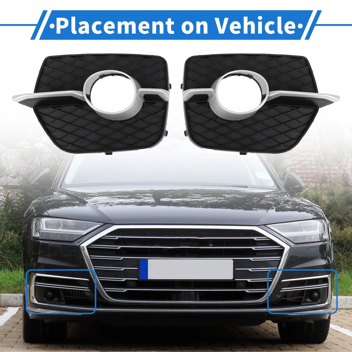 Set of 2 Fog Light Grills for BMW X6 (No. 51117188383)