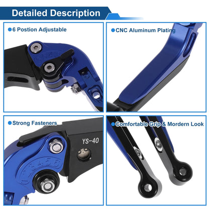 Adjustable Brake Clutch Levers for Honda CBR600RR (2007–2016) Blue Black