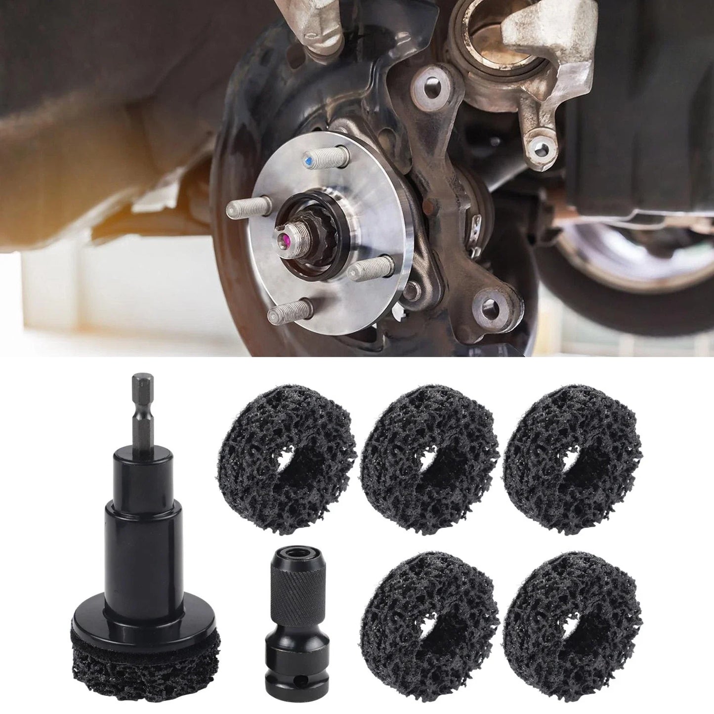 8PCS Automotive Tool Set for Rust Removal on Brake Discs and Hub Shafts