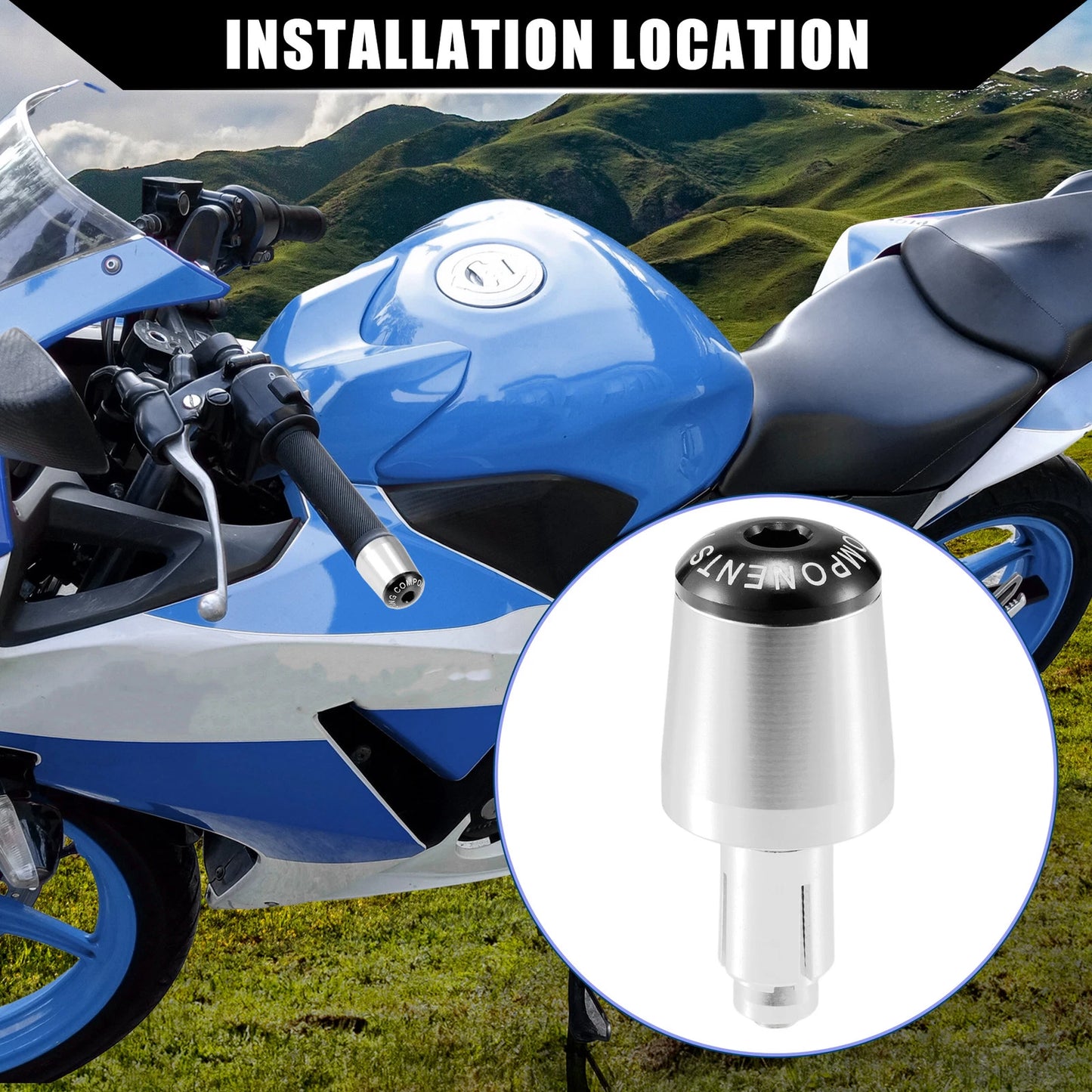 2 Pcs Handlebar End Plug 7/8" for Honda Motorcycle