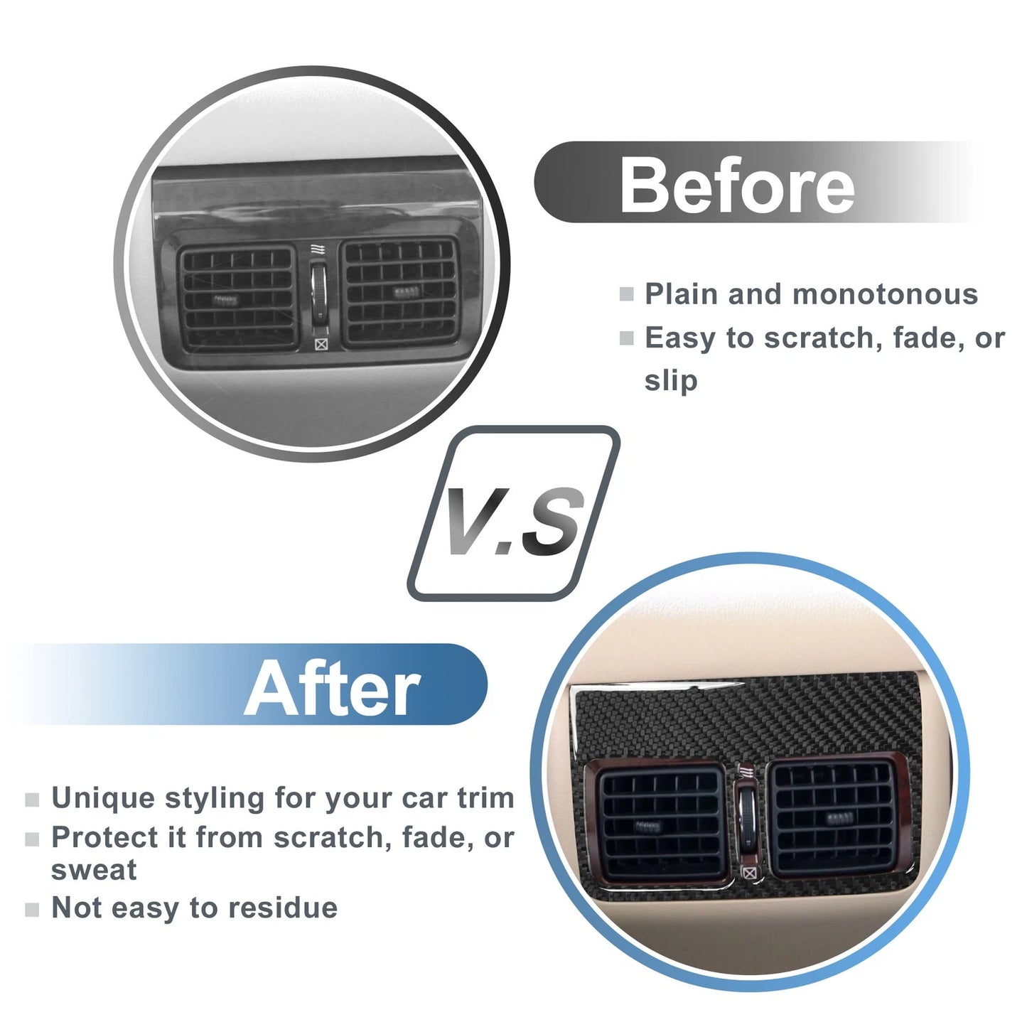 Set of 2 Air Condition Outlet Vent Trim Cover Frame for Toyota Camry (2012–2014)