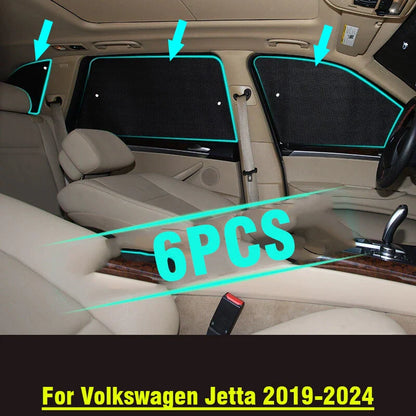 Side Window / 6 x Privacy Sunshade for Volkswagen Jetta (2019–2024)