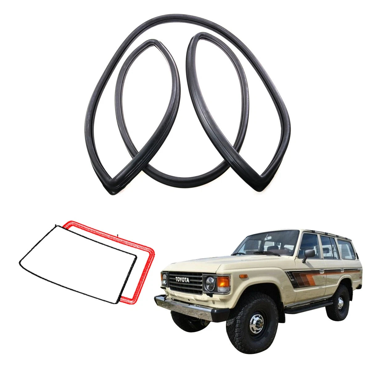 Front Windshield Weatherstrip for Toyota Land Cruiser (1980–1990)