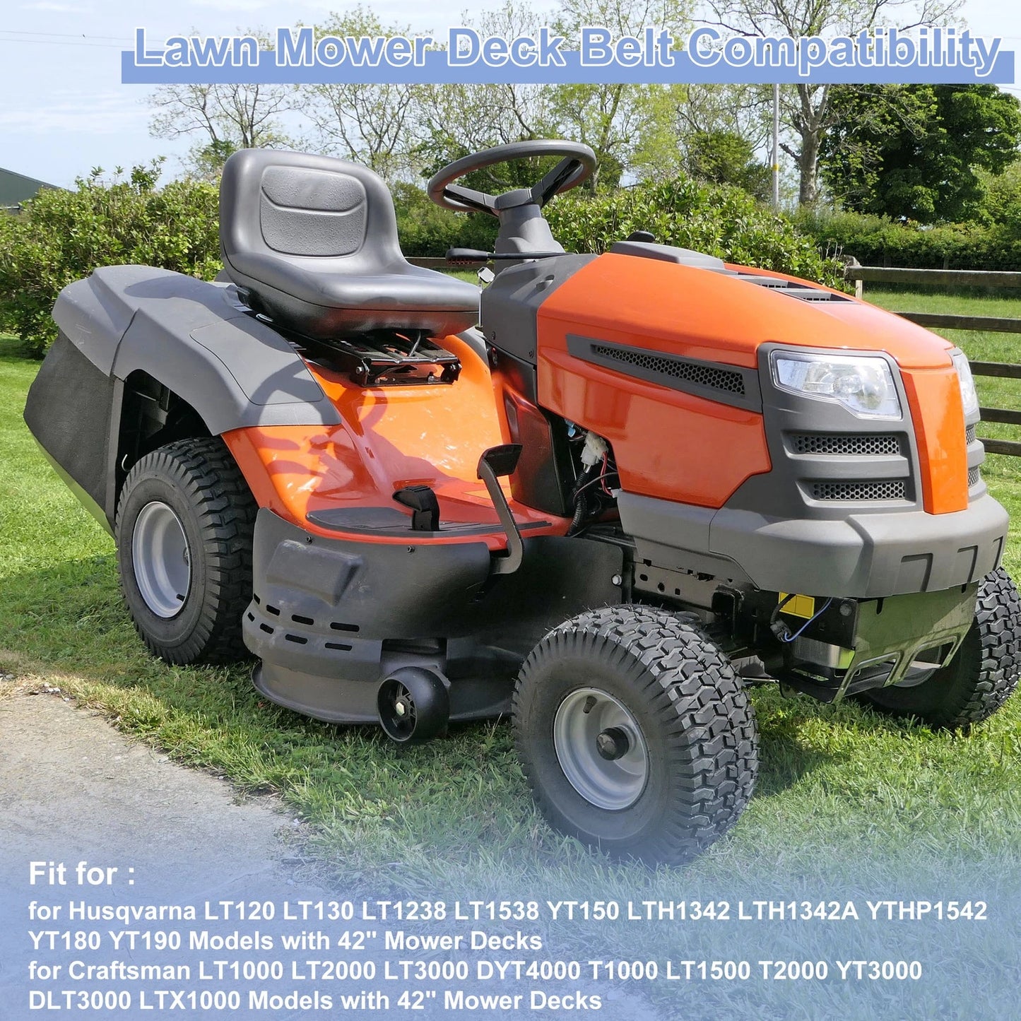 Lawn Mower Deck Belt for Husqvarna LT120 LT130 LT1238 LT1538 YT150 (No.144959)