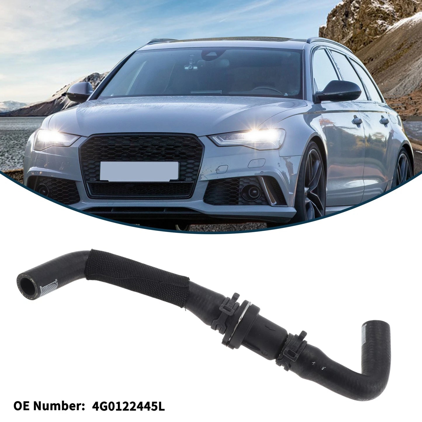 Radiator Hose for Audi A6 2.0L (2016–2018) No. 4G0122445LN Rubber