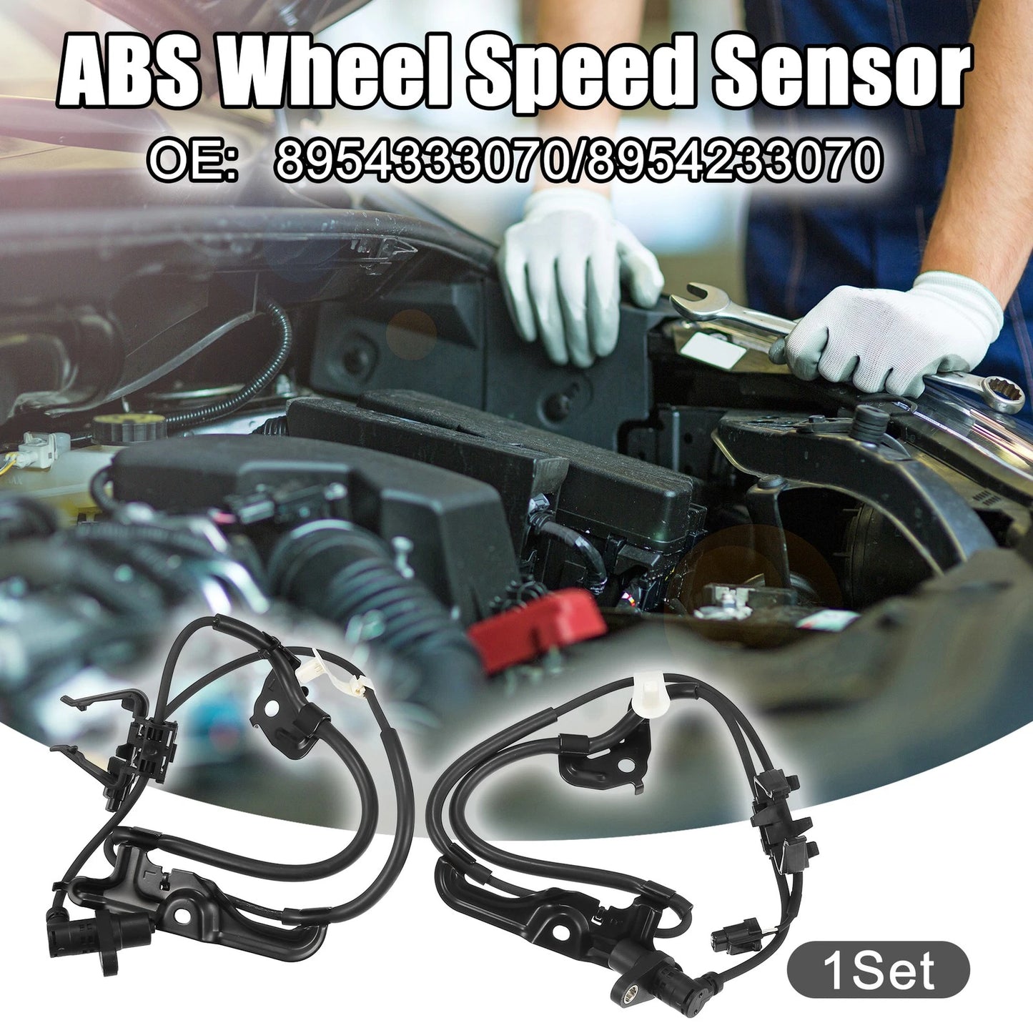Set of 2 Front ABS Wheel Speed Sensors for Toyota Camry (No. 8954333070)