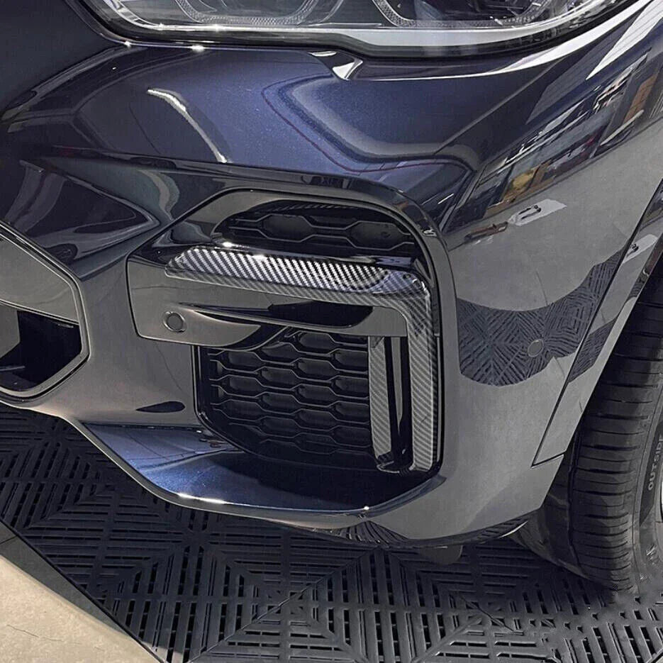 2 x Carbon Fiber ABS Front Fog Light Lamp Cover Trim for BMW X5 G05 (2019–2023)