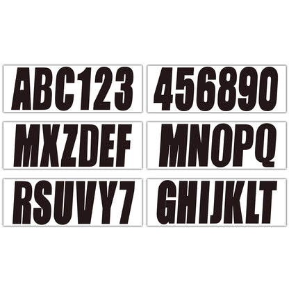 Set of 4 Black Personalized Decals for Boat Registration Numbers & Letters